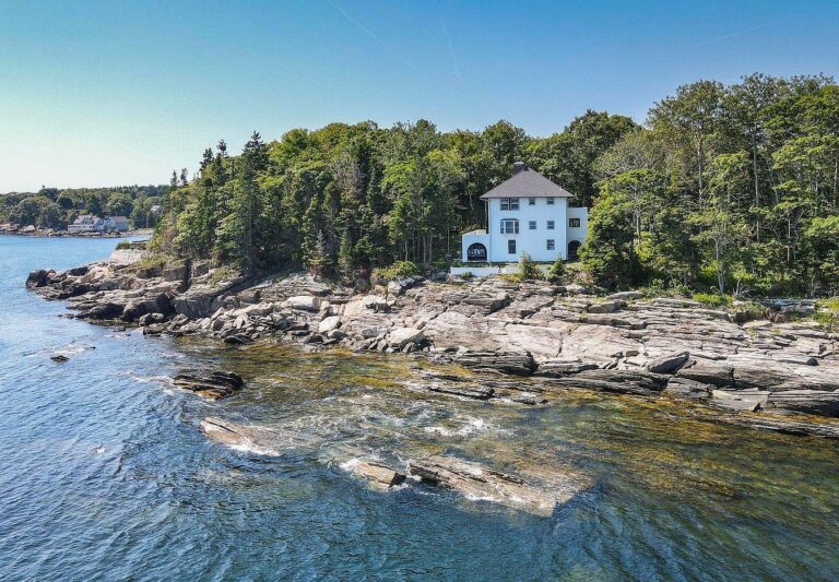 Enchanting 1914 Island Estate in South Bristol, Maine with Panoramic Ocean Views and Unique Architecturally Designed Charm