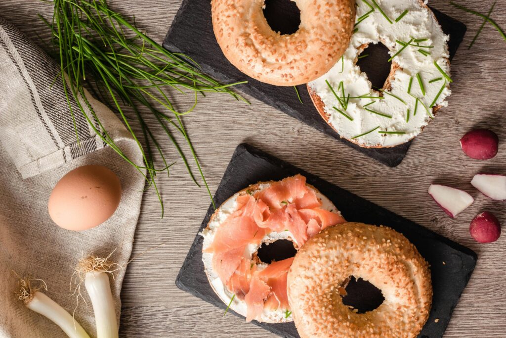 New York-Style Bagels With Cream Cheese
