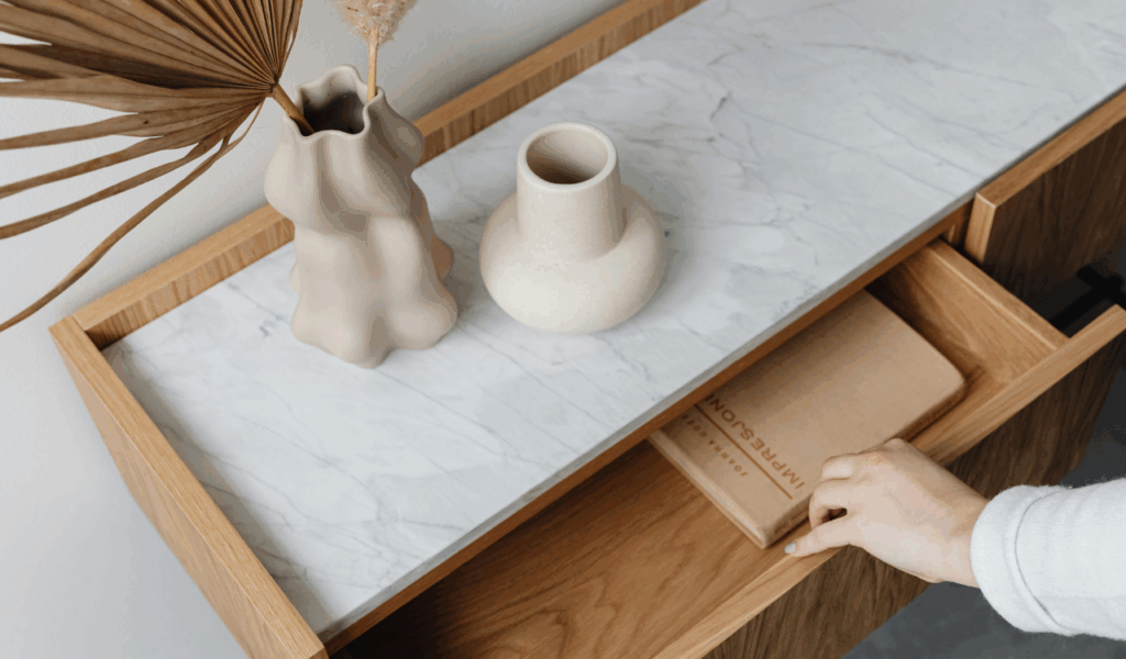 Top-Heavy Marble-Topped Trestle Tables