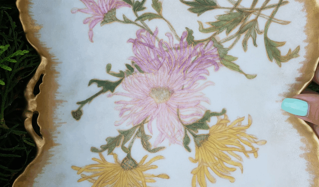 Hand-Painted Distressed Metal Trays