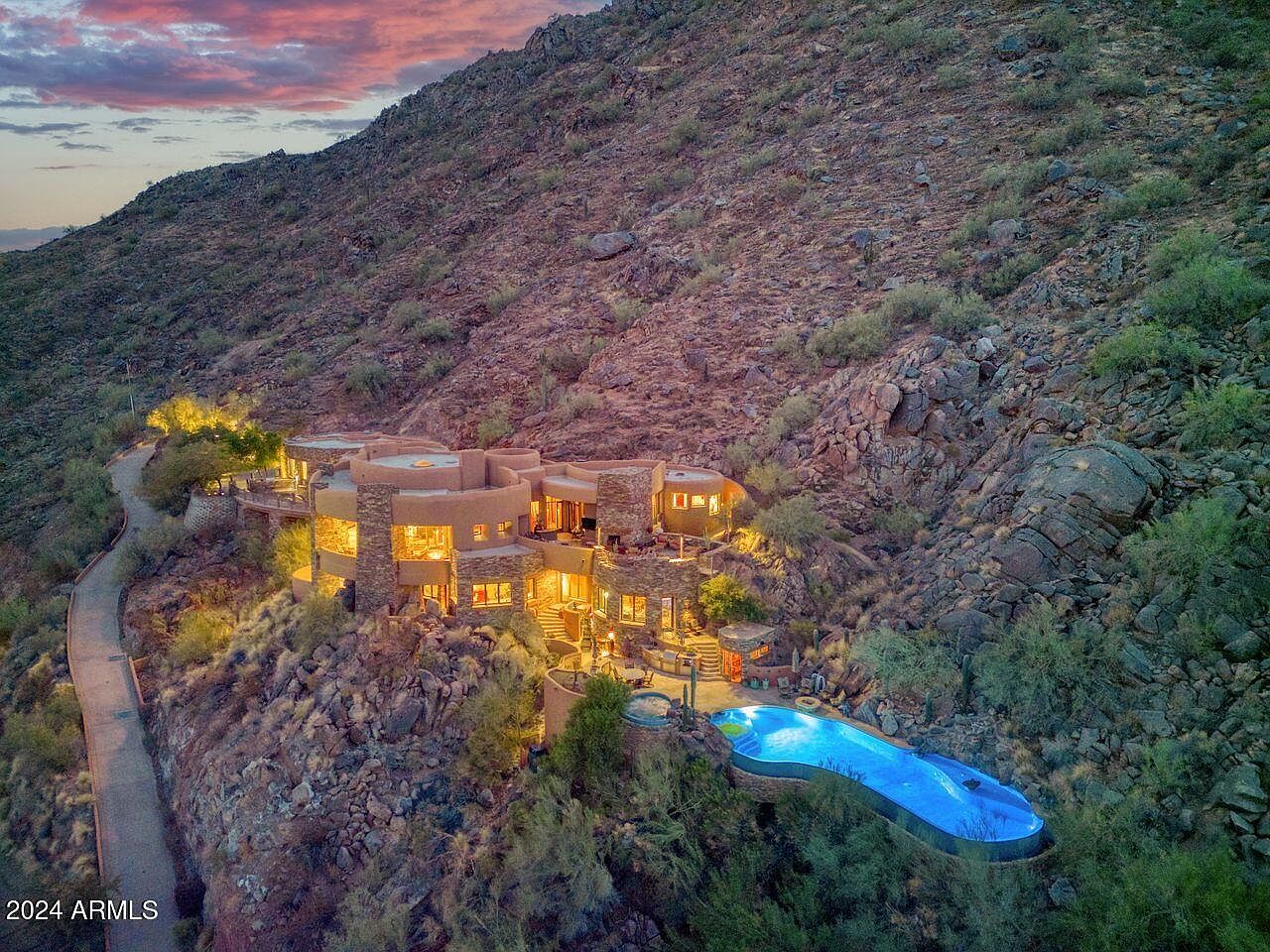 $13M Artistic Masterpiece in Paradise Valley, Arizona, Featuring Expansive Glass Walls, and a 52-ft Mosaic-Tiled Pool on 4 Acres