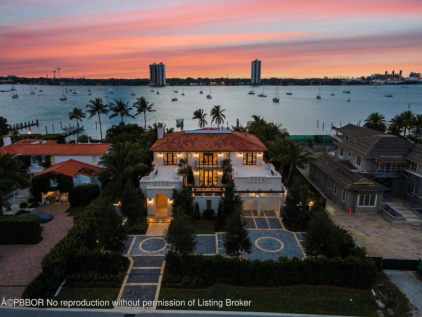 $64M Art Deco Estate in Palm Beach, Florida, Featuring a Dramatic Pool Area, Multiple Entertainment Spaces, and a Dream Kitchen