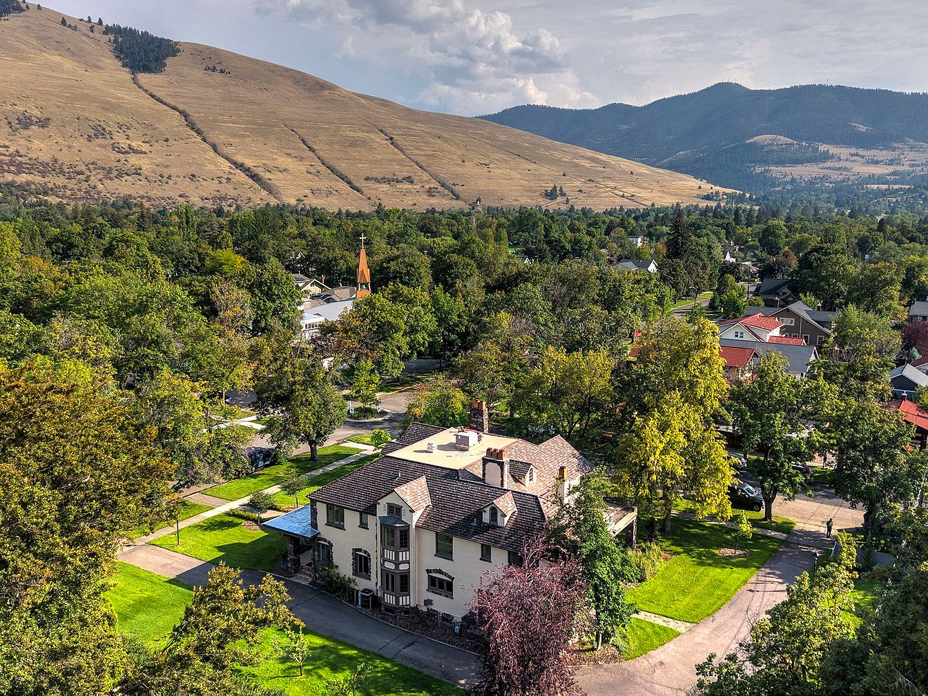 Own a Historic 1928 Italian Residence in Missoula, Montana, with Stained Glass, a Library for 20,000 Volumes, and Expansive Gardens