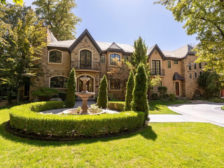 Discover an Exceptional $15M Estate in Holladay, Utah, Featuring 4.87 Acres of Landscapes, Meandering Streams, and a Log Cabin