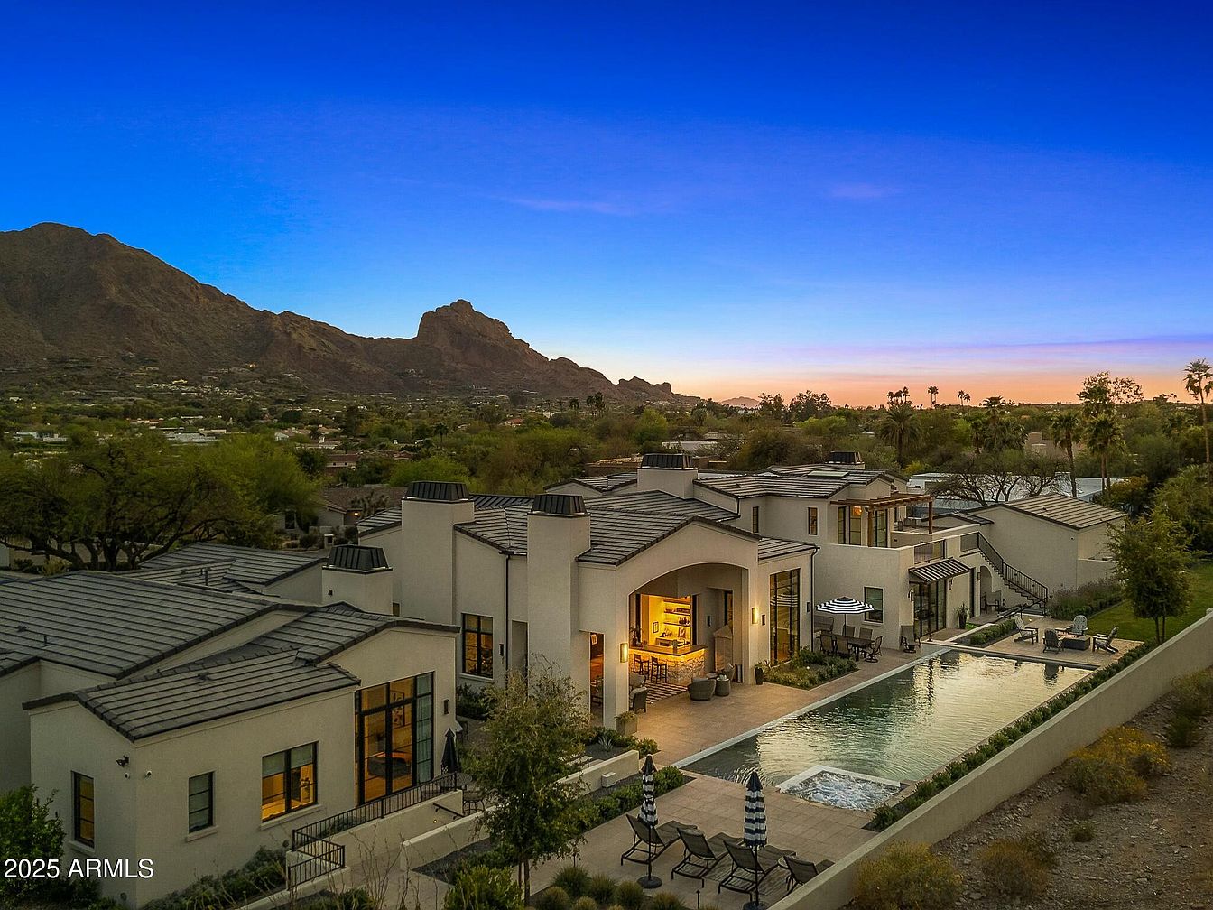 $14M Unmatched Luxury in Paradise Valley, Arizona, Showcasing Modern Mediterranean Elegance and Breathtaking Mountain Views