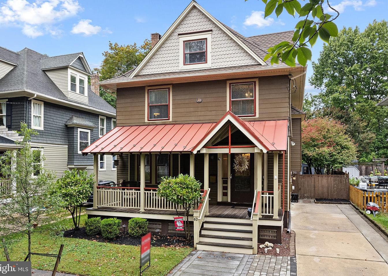 Timeless 1903 American Four Square in Haddonfield, New Jersey, with Living Areas, Stunning Stained Glass, and a Backyard Retreat