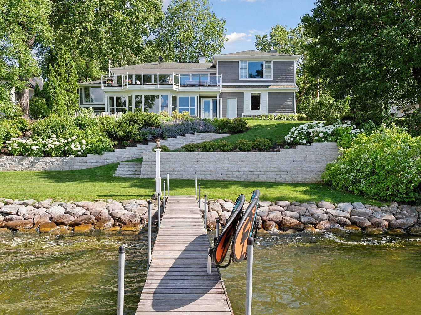 $3M Nantucket-Style Charm in Minnetonka Beach, Minnesota, Featuring 82 ft of Pristine Lakeshore and Captivating Lake Views