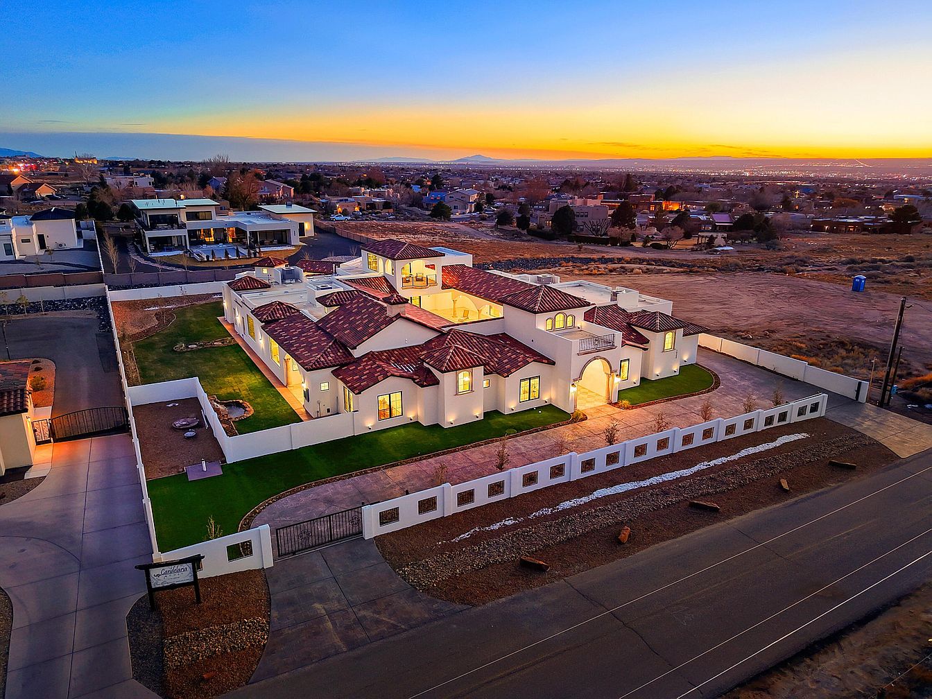 $5M Italian-Spanish Inspired Mansion in Albuquerque, New Mexico, Featuring Five Lavish Bedrooms and an Exotic Pool with Waterfall