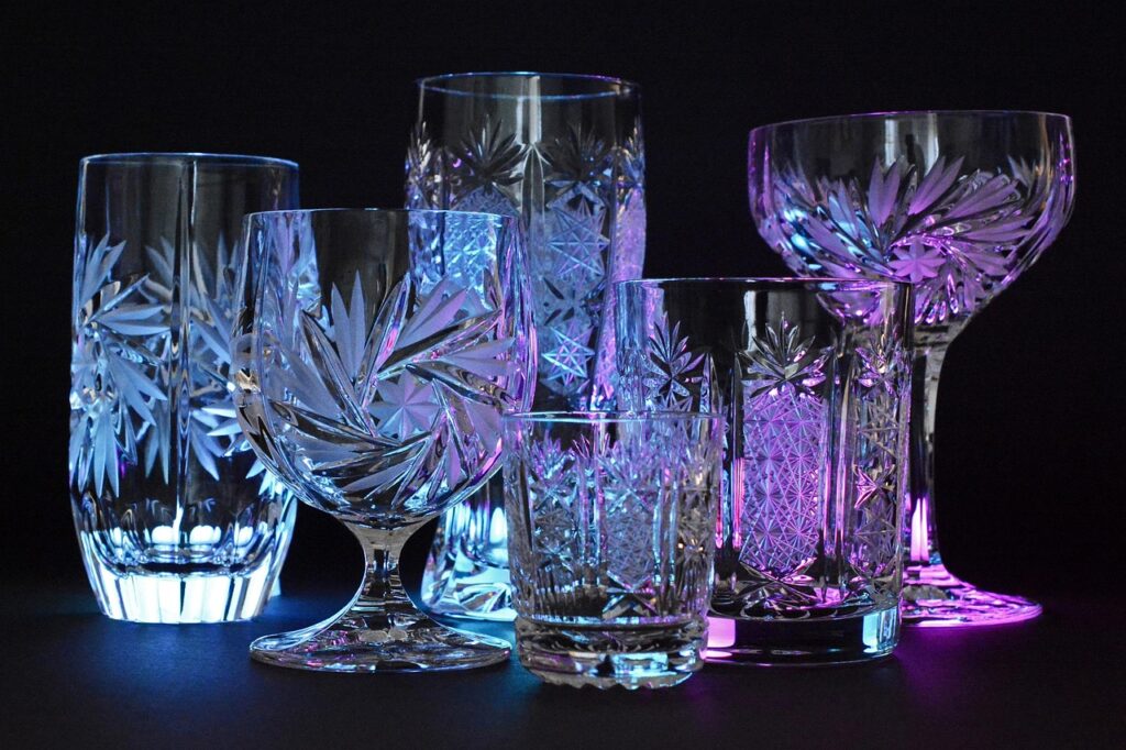 Crystal glasses and decanters
