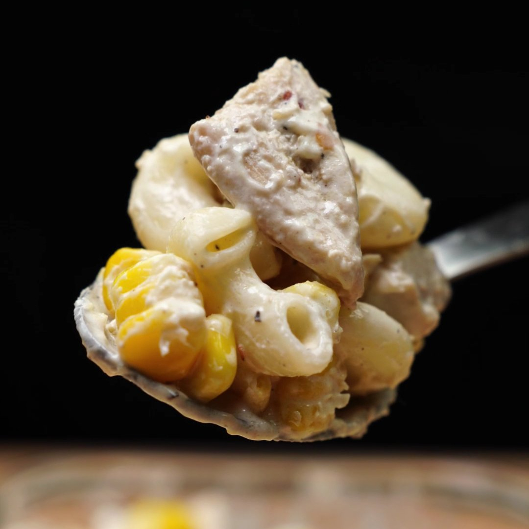 Creamy Chicken and Corn Mac Freezer Meal Prep
